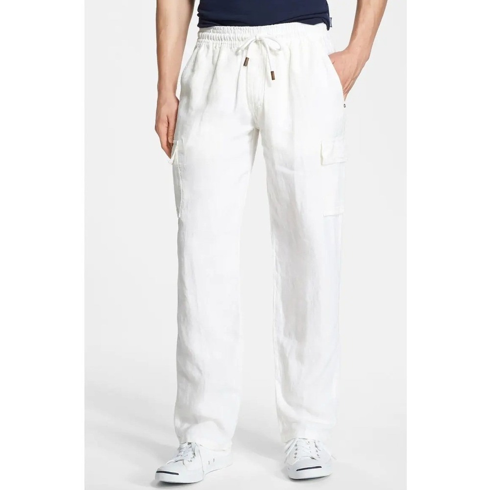 Vilebrequin Linen Cargo Pants Mens Size M White Beach Summer Resortwear Luxury